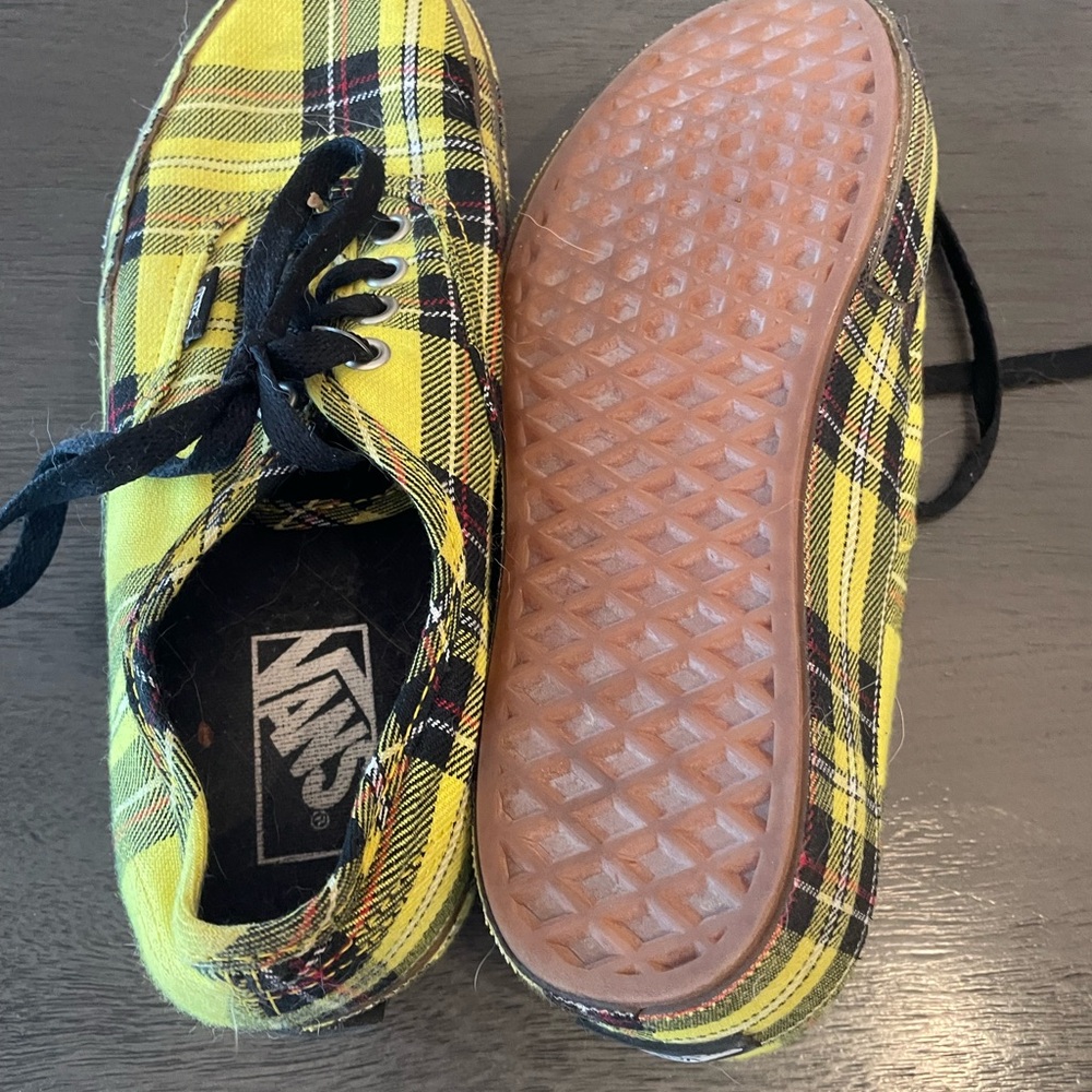 Vans Yellow Plaid Shoes - Picture 6 of 7